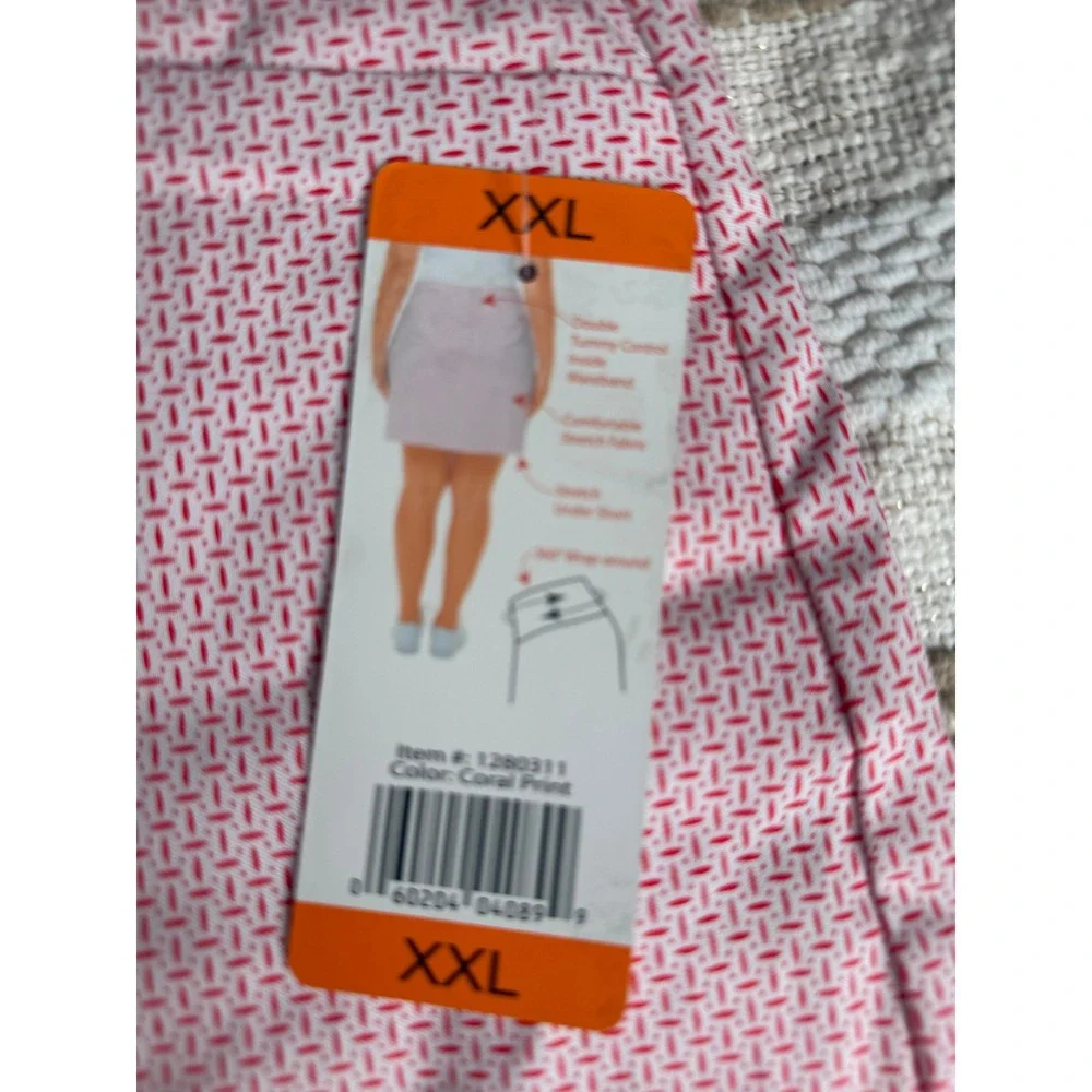 NWT SC & CO Coral Print 360 Tummy‎ Control Skort Activewear Golf Tennis Pockets